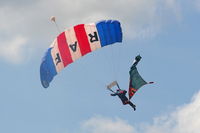 RAF Cosford Airport, Albrighton, England United Kingdom (EGWC) - RAF Falcons parachute display team at the Cosford Air Show - by Chris Hall