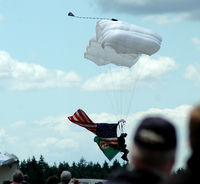 Olympia Regional Airport (OLM) - Major Ohno plants the flag starting the air show 2009 - by Wolf Kotenberg