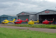 Gloucestershire Airport, Staverton, England United Kingdom (EGBJ) - The Bond Air Services ramp is always busy at Gloucestershire (Staverton) Airport (UK) - by Terry Fletcher