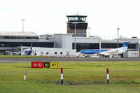 Leeds Bradford International Airport - Leeds Bradford Airport tower and terminal - by Chris Hall