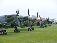 Duxford Airport, Cambridge, England United Kingdom (EGSU) - Nice line-up at the Flying Legends 2009 - by Alex Smit