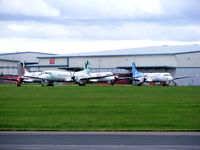 Coventry Airport, Coventry, England United Kingdom (EGBE) - BAe ATP's stored at Coventry, from left to right, G-OBWP, G-JEMC, G-MANC and G-BPTL - by Chris Hall