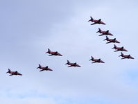 Hawarden Airport - The Red Arrows at the Airbus families day - by Chris Hall