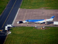 Hawarden Airport - BMI Regional EMB-145EP, G-RJXD on apron Alpha as we depart from Hawarden - by Chris Hall