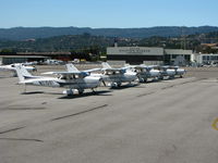 San Carlos Airport (SQL) - A gaggle of Cessnas on the ramp - by Steve Nation