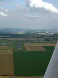 Pontoise Cormeilles-en-Vexin Airport, Pontoise France (LFPT) - Downwind for Rwy 23 at Pontoise crossing centerline 12-30. - by Erdinç Toklu