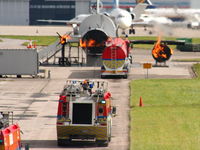 Liverpool John Lennon Airport - Fire training at Liverpool Airport - by Chris Hall