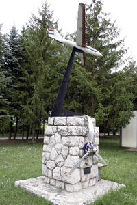 Esztergom Airport - Monument it died of an accident here onto pilots' memory. - by Attila Groszvald-Groszi