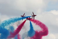 RAF Cosford Airport, Albrighton, England United Kingdom (EGWC) - Red Arrows displaying at the Cosford Airshow - by Chris Hall