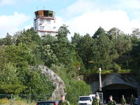 Göteborg City Airport (Säve) - Tower on the mountain overlooking an entrance of the underground base. - by Alex Smit