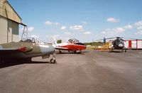 Swansea Airport, Swansea, Wales United Kingdom (EGFH) - Roll out of Gower Jets aircraft, Venom G-GONE, Jet Provost G-JPTV and Wasp G-KAWW - by Roger Winser