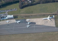 London Biggin Hill Airport - OVERHEAD BIGGIN HILL EN-ROUTE TO BLACKBUSHE WITH BOEING 727 VP-CMO ON THE APRON - by BIKE PILOT