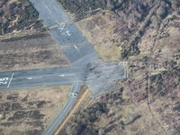 Blackbushe Airport, Camberley, England United Kingdom (EGLK) - OVER HEAD BLACKBUSHE RWY 25 THRESHOLD WITH PA-28 ENTERING RWY - by BIKE PILOT