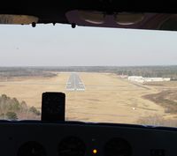 W H 'bud' Barron Airport (DBN) - Short final RWY02 at KDBN.  Notice gear up warning light?  Low approach. - by J. Michael Travis