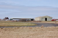 Swansea Airport, Swansea, Wales United Kingdom (EGFH) - View of the airport's Bellman (Hangar 2) and B1 (Hangar 1) type hangars  - by Roger Winser