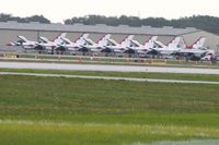 Lakeland Linder Regional Airport (LAL) - Air Force Thunderbirds preparing for demonstration during Sun N Fun 2010. - by Bob Simmermon