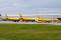 Nottingham East Midlands Airport, East Midlands, England United Kingdom (EGNX) - The DHL Freight ramp at East Midlands - by Terry Fletcher