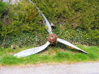 Newquay Cornwall International Airport / RAF St. Mawgan - Prop in the garden at Spitfire Corner at RAF St Mawgan - by Chris Hall