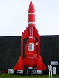 Humberside Airport, Kingston upon Hull, England United Kingdom (EGNJ) - Thunderbird 3 outside the Eastern Airlines hangar at Humberside Airport - by Chris Hall