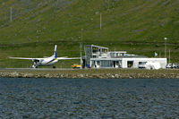 Ísafjörður Airport - regional airport in the northwest of Iceland. TF-JMN is on the flightline - by Joop de Groot