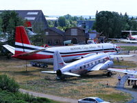 EGLB Airport - Vickers Vanguard G-APEP and Vickers Viking G-AGRU at the Brooklands Museum - by Chris Hall