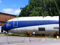 EGLB Airport - VC-10 test shell at the Brooklands Museum, painted in BOAC colours - by Chris Hall