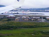 George Best Belfast City Airport - on short finals into Belfast City Airport onboard Ryanair B737 EI-EFC - by Chris Hall