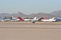 Tucson International Airport (TUS) - Tucson International Airport, Tucson, Arizona, aircraft storage facility on the west ramp. - by Mark Kalfas