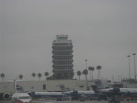 Los Angeles International Airport (LAX) - Los Angeles Int'l Airport FAA Air Traffic Control Tower on a murky, but flyable day. - by Doug Robertson