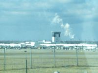 Cincinnati/northern Kentucky International Airport (CVG) - pic taken from viewing area at CVG, smoke in the background is from a power plant ,  - by chevron
