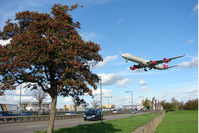 London Heathrow Airport, London, England United Kingdom (EGLL) - Virgin A340 returns to home base at London Heathrow - by Terry Fletcher