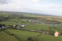 EIAB Airport - Abbeyshrule, Ireland seen from ballon G-BRUV with clown G-LAFF bottom right - by Pete Hughes