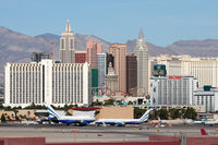 Mc Carran International Airport (LAS) - The business jet ramp and Las Vegas hotels. - by Dean Heald