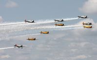 Willow Run Airport (YIP) - 4 T-6s, 4 Harvards and a Vultee - by Florida Metal