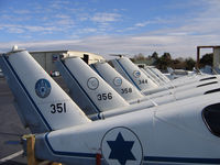 Hayward Executive Airport (HWD) - Company was converting ex-Israel Defence Force TB-20 Trinidads for civilian use in late 2005 and early 2006 - here is a line up of some of the fuselages - by Steve Nation