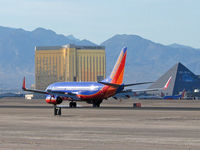 Mc Carran International Airport (LAS) - Southwest Airlines with Mandalay Bay and Luxor - by Brad Campbell