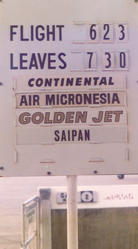 Guam International Airport (GUM) - Gate at Guam Airport. Flt GUM - SPN , Mar '75 - by Henk Geerlings