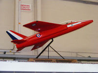 RAF Scampton - Large model of a Folland Gnat inside the RAFAT hangar at RAF Scampton - by Chris Hall