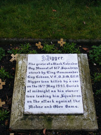 RAF Scampton - The grave of Nigger, Wing Commander Guy Gibson's dog - by Chris Hall