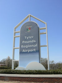 Tyler Pounds Regional Airport (TYR) - Tyler Pounds Field new terminal entrance sign. - by Zane Adams