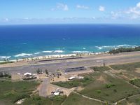 Dillingham Airfield Airport (HDH) - East end of the Dillingham runway looking North to the runway and out over the Pacific Ocean  - by Paul Felix Schott