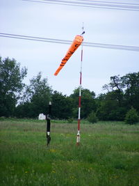 X5BM Airport - wind sock made from the fuselage fabric of G-MTXU Snowbird Mk.IV - by Chris Hall