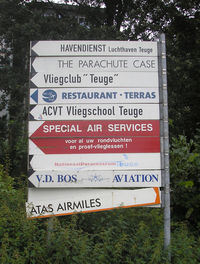 Teuge International Airport, Deventer Netherlands (EHTE) - Signboard to Teuge Int'l Airport - by Henk Geerlings