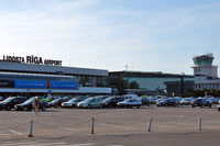 R?ga International Airport, R?ga Latvia (EVRA) - Airport building seen from the bus stop to the city. - by Tomas Milosch
