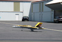 Santa Paula Airport (SZP) - RC JET Kerosene Burner-taxi demo under radio control - by Doug Robertson