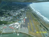 Gold Beach Municipal Airport (4S1) - A picture of Gold Beach Airport as we were flying down Rogue River. Looking at the (16) the north end, the other end (34) - by Melvin B. Echelberger