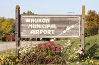 Waukon Municipal Airport (Y01) - Sign at the road - by Glenn E. Chatfield