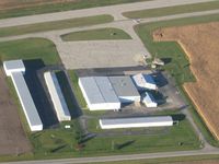 Piqua Airport- Hartzell Field Airport (I17) - View of the ramp, looking NE from 2500' - by Bob Simmermon