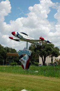 Lakeland Linder Regional Airport (LAL) - Lockheed Shooting Star on Sun 'n Fun Sign at Lakeland Linder Regional Airport, Lakeland, FL - by scotch-canadian