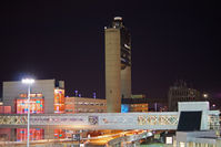 General Edward Lawrence Logan International Airport (BOS) - Night view of Logan Airport Control Tower and Terminal C.  - by James Reppucci